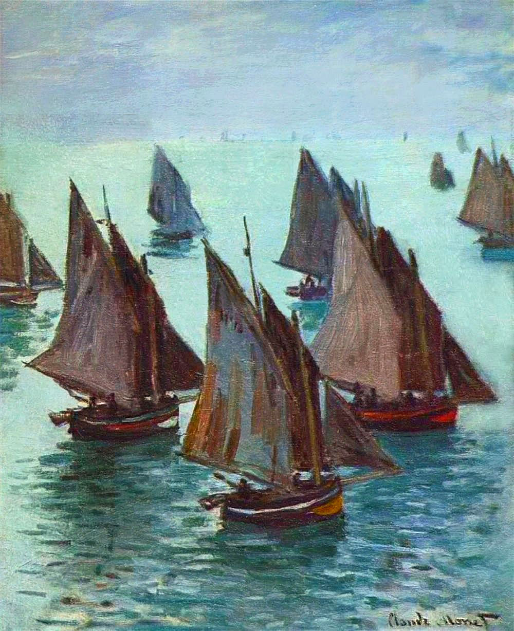 Fishing Boats, Calm Sea 1868